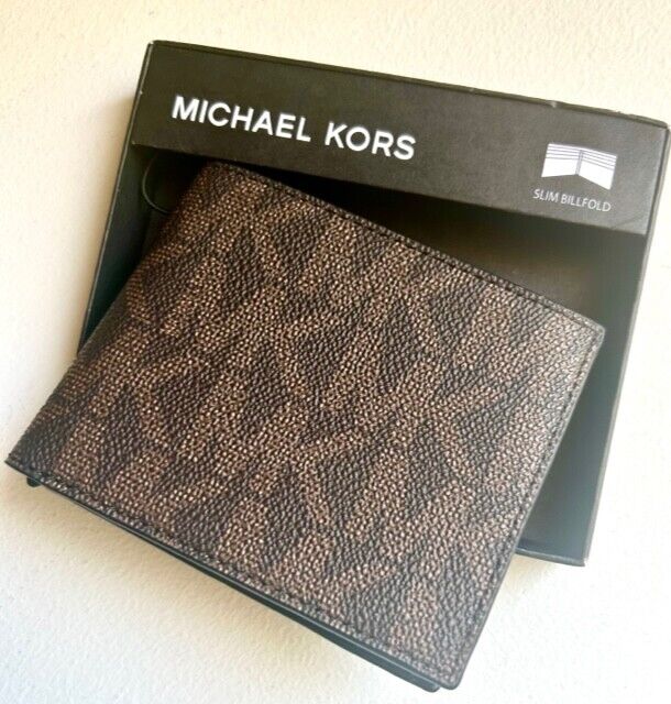 Michael Kors Jet Set Men's Wallet - Brown/Blk - NEW in Box!