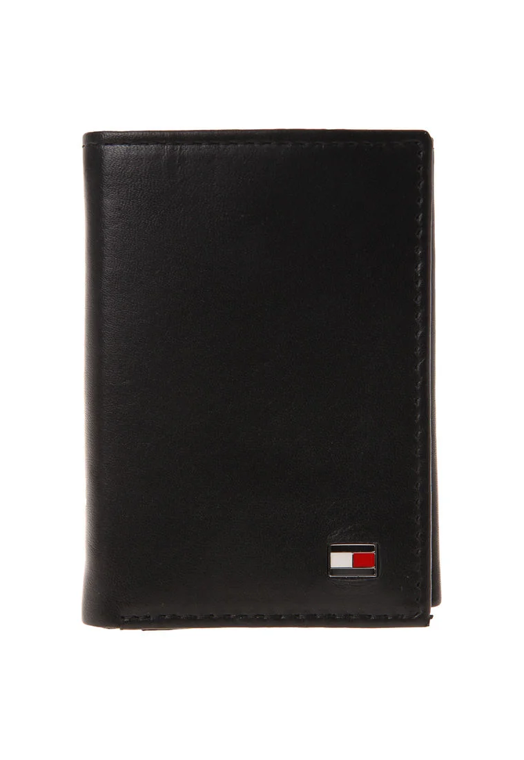 Tommy Hilfiger Men's Leather Credit Card Wallet Slim Trifold (Black) - 31TL11X018