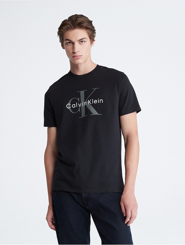 Calvin Klein Men's Monogram Logo Crewneck T-Shirt - Black - M