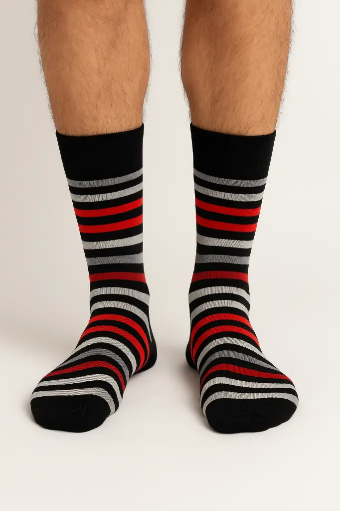 Men's Argyle Casual Fancy Crew Socks Gini PompeII