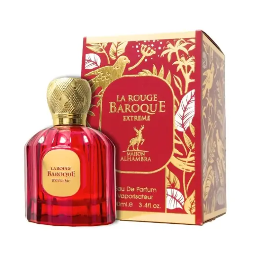 [JFM5811306] Perfume Baroque Rouge Extrait EDP for Men or Women 3.4 Fl. Oz. (U.a.E) Fresh Spray Unisex Adult Eau De Parfum Maison Alhambra