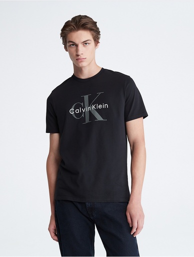 [JFM5818670] Calvin Klein Men's Monogram Logo Crewneck T-Shirt - Black - M