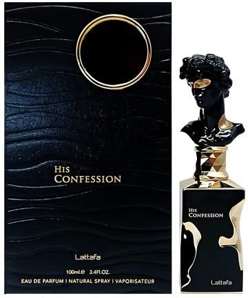 Lattafa His Confession for Men Eau De Parfum Spray, 3.4 Ounce / 100 Ml